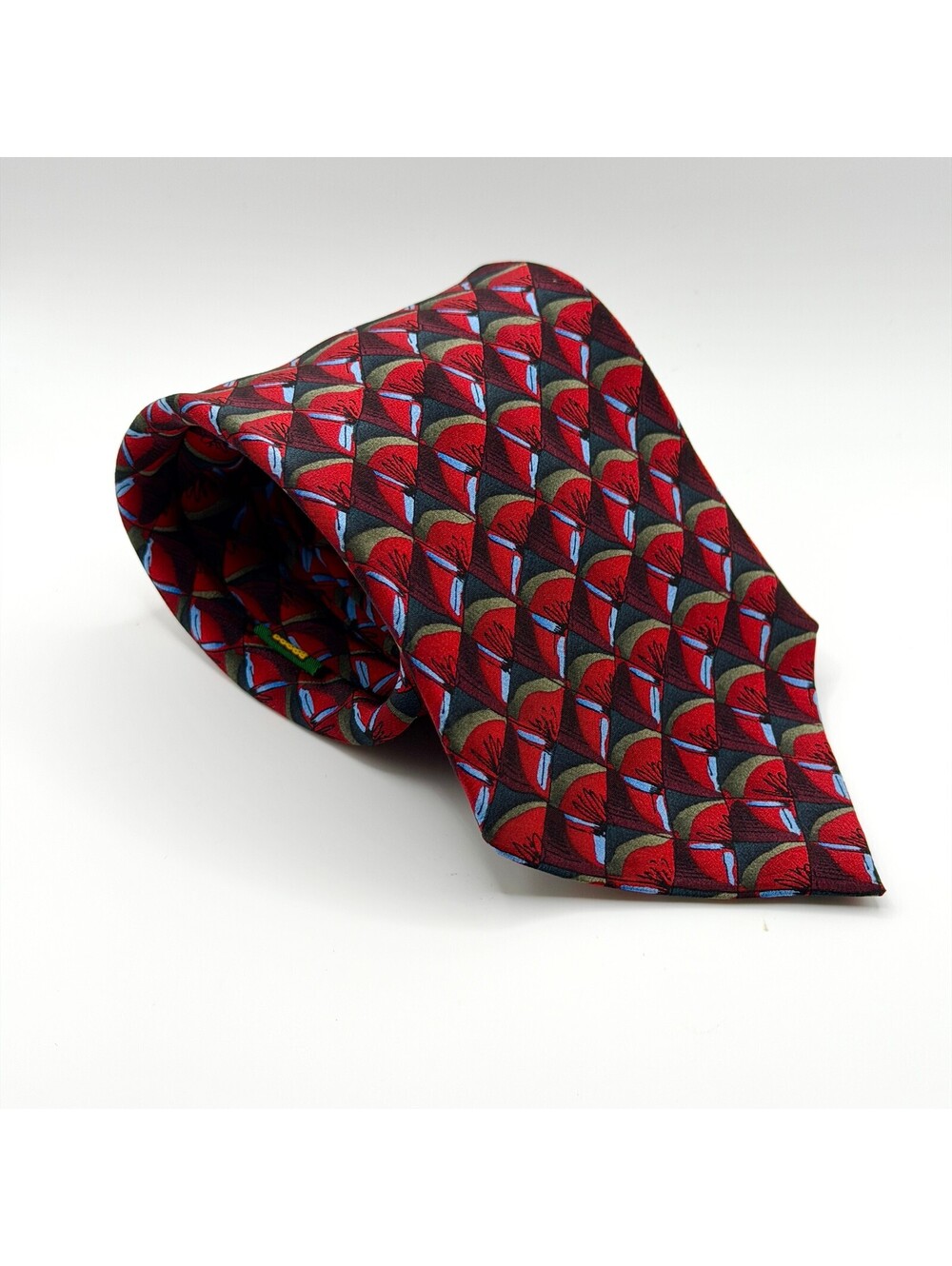 Vintage 90s Jerry Garcia Red Silk Tree Print Necktie